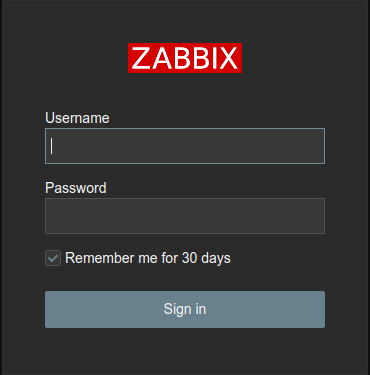 Authentification Zabbix
