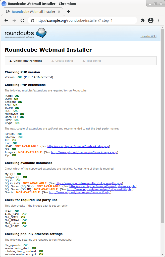 Настройка Roundcube