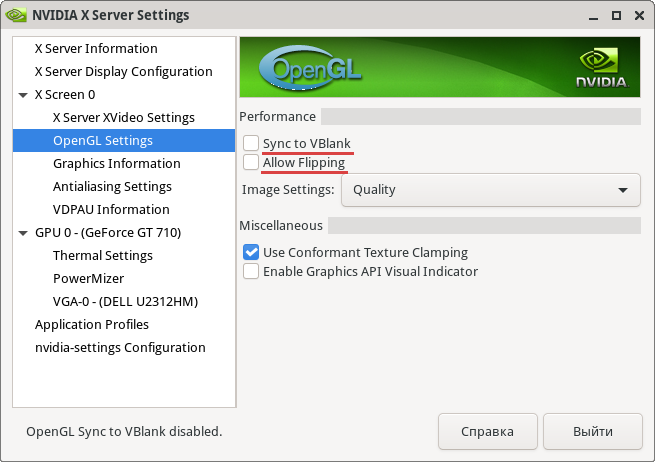 Désactiver la synchronisation Nvidia Désactiver la synchronisation Nvidia