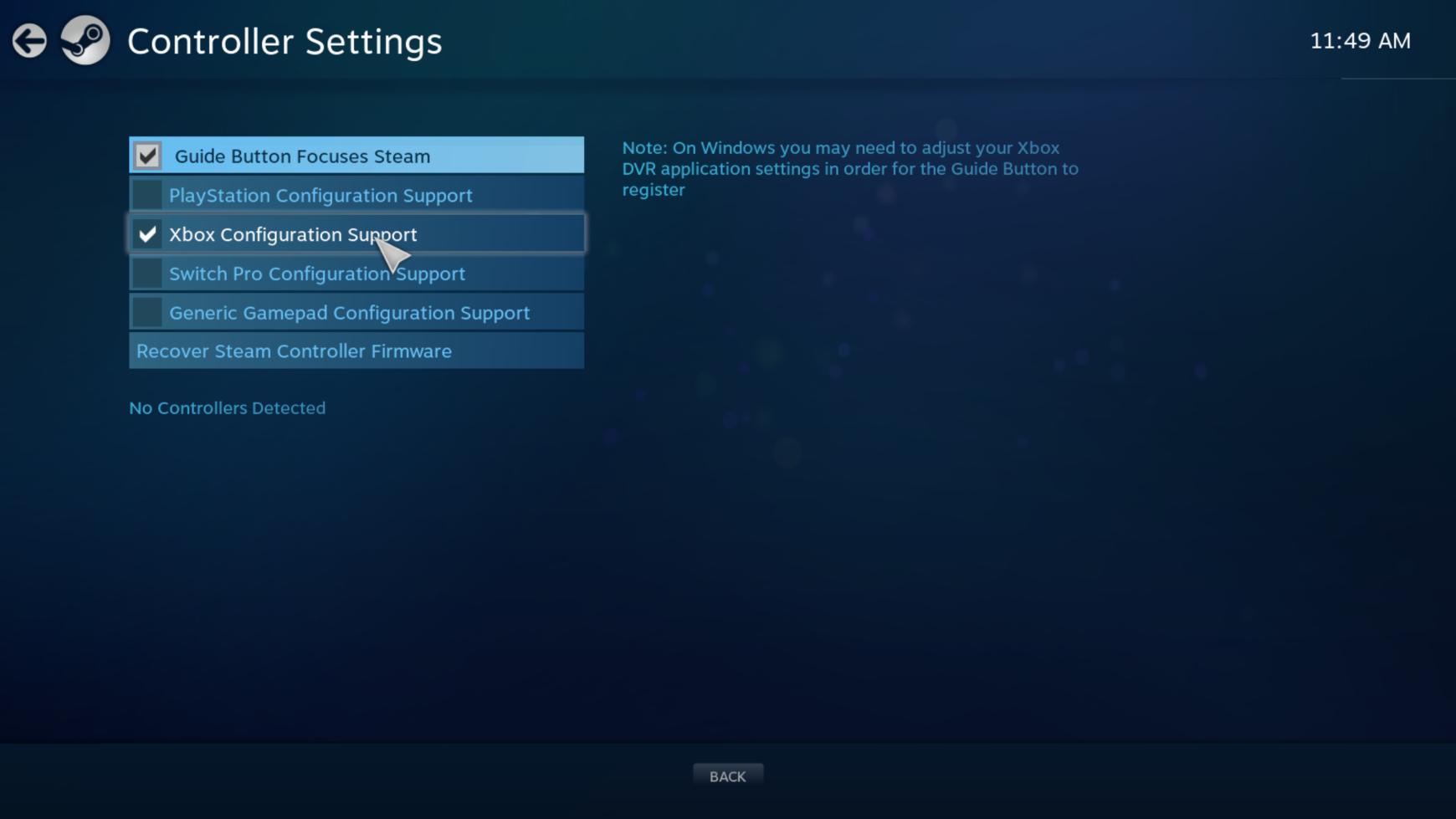 Activer la prise en charge de la Xbox Activer la prise en charge de la Xbox
