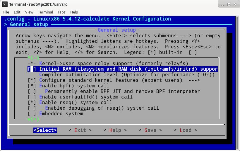 Initial RAM filesystem and RAM disk (initramfs/initrd) support