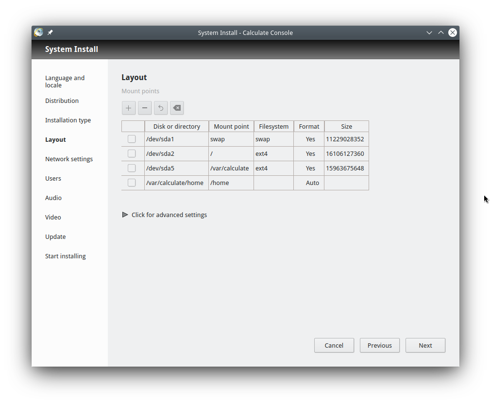 Disk partitioning